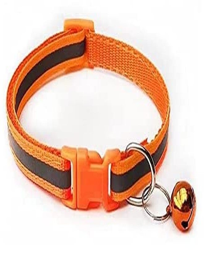 Pups&Pets طقم طوق ومقود من النايلون من Pps&Pets للجراء والقطط، عاكس للضوء للحيوانات الأليفة 0.5 بوصة، طوق نايلون مع مقود، سهل الفك والتهوية، طقم طوق للجراء والكلاب 10 مم (لون برتقالي) - Image 2